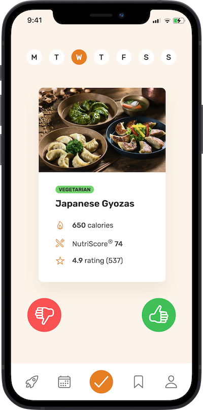 iPhone
            app meal approving plan screen